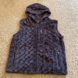 Soft fur zip up vest